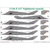 UR144190 Sunrise 1/144 Decal for F-117A Nighthawk, since then. inscriptions