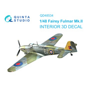 QD48534 Quinta Studio 1/48 3D Декаль интерьера кабины Fairey Fulmar Mk.II (Т$ач)