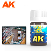 AK301 AK Interactive Тёмная смывка для деревянной палубы, 35 мл