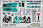 FE692 Eduard 1/48 Цветное фототравление для MiGG-21R Weekend