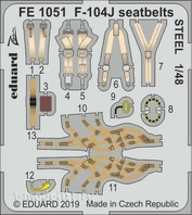 FE1051 Eduard 1/48 photo etching Kit for F-104J steel belts