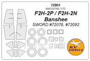 72901 KV Models 1/72 Маска для F2H-2P / F2H-2N Banshee + маски на диски и колеса