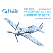 QDS-48390 Quinta Studio 1/48 3D Декаль интерьера кабины Macchi C.202 Folgore поздний (Hasegawa/Eduard) (Малая версия)