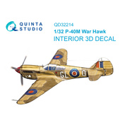 QD32214 Quinta Studio 1/32 3D Декаль интерьера кабины P-40M WarHawk (Трубач)