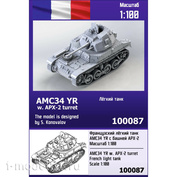 100087 Zebrano 1/100 Французский лёгкий танк AMC34 YR с башней APX-2