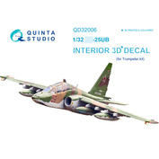 QD32006 Quinta Studio 1/32 3D Декаль интерьера кабины Суххой-25УБ (для модели Трубач)