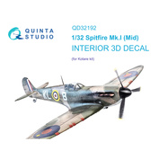 QD32192 Quinta Studio 1/32 3D Декаль интерьера кабины Spitfire Mk.1 Mid (Kotare)