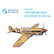 QD32208 Quinta Studio 1/32 3D Декаль интерьера кабины P-40F WarHawk (Трубач)