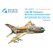 QD+48577 Quinta Studio 1/48 3D Декаль интерьера кабины MiGG-21МФ (Московского завода) (Eduard) (с 3D-печатными деталями)