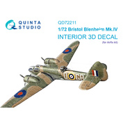 QD72211 Quinta Studio 1/72 3D Декаль интерьера кабины Bristol Blenheim Mk.IV (Airfix)