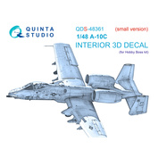 QDS-48361 Quinta Studio 1/48 3D Декаль интерьера кабины A-10C (HobbyBoss) (Small version)