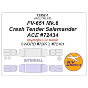 72352-1 KV Models 1/72 FV-651 Mk.6 Crash Tender Salamander (ACE #72434) - (Двусторонние маски)