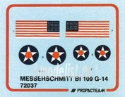 72037 Propagteam 1/72 Messerschmitt Bf 109 G 14 / marking U.S.AF 