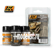 AK260 AK Interactive Set for the application of the effects of WOOD WEATHERING SET (set for wood)
