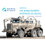 QD35042 Quinta Studio 1/35 3D Декаль интерьера кабины Buffalo 6x6 MPCV (Bronco)