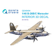 QD48494 Quinta Studio 1/48 3D Декаль интерьера кабины B-26B/C Marauder (ICM)