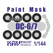M144 027 KAV models 1/144 Окрасочная маска на DC-6/7 (Roden)