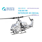 QD+35121 Quinta Studio 1/35 3D Декаль интерьера кабины AH-1W (Academy) (с 3D-печатными деталями)