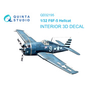 QD32195 Quinta Studio 1/32 3D Декаль интерьера кабины F6F-5 Hellcat (Трубач)