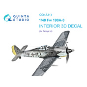 QD48314 Quinta Studio 1/48 3D Декаль интерьера кабины Fw 190A-3 (Tamiya)