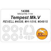 14386 KV Models 1/144 Окрасочная маска для Tempest MK.V (REVELL #4038, #H-1016, #04915) + маски на диски и колеса