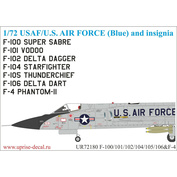 UR72180 UpRise 1/72 Декаль для F-100/101/102/104/105/106&F-4 Phantom-II USAF