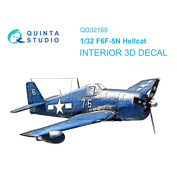 QD32169 Quinta Studio 1/32 3D Декаль интерьера кабины F6F-5N Hellcat (Трубач)