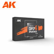 AK9300 AK Interactive Набор из четырёх сухих кистей / 4 Dry Brush Set