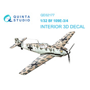 QD32177 Quinta Studio 1/32 3D Декаль интерьера кабины Bf 109E3/4 (Трубач)