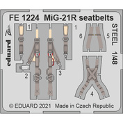 FE1224 Eduard 1/48 Photo Etching for MiGG-21R Steel Belts