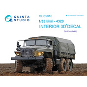 QD35016 Quinta Studio 1/35 3D Decal cabin interior U-4320 (Zvezda)