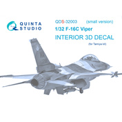QDS-32003 Quinta Studio 1/32 3D Декаль интерьера кабины F-16C (Tamiya) (малая версия)