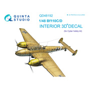 QD48192 Quinta Studio 1/48 3D Декаль интерьера кабины Bf 110C/D (для модели Cyber-hobby)