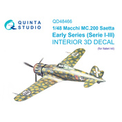 QD48466 Quinta Studio 1/48 3D Декаль интерьера кабины Macchi MC.200 Saetta (Ранний) (Italeri)