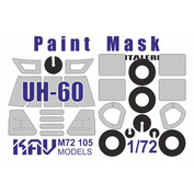 M72 105 KAV models 1/72 Окрасочная маска для всех моделей UH-60/HH-60 (Italeri)