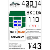 43014 SX-Art 1/43 Paint mask for Skoda-110 (AVD)