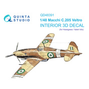 QD48391 Quinta Studio 1/48 3D Декаль интерьера кабины Macchi C.205 Veltro (Hasegawa/Italeri)