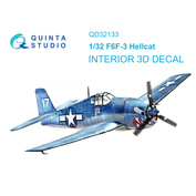 QD32133 Quinta Studio 1/32 3D Декаль интерьера кабины F6F-3 Hellcat (Трубач)