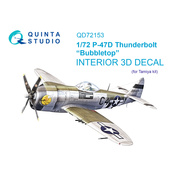 QD72153 Quinta Studio 1/72 3D Декаль интерьера кабины P-47D Thunderbolt Bubbletop (Tamiya)