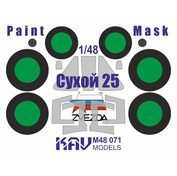 M48 071 KAV models 1/48 Paint mask for Sukhoi-25 (Zvezda)
