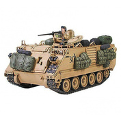 35265 Tamiya 1/35 U.S. M113A2 American armored personnel carrier with 12.7 mm machine gun. The set includes a variety of accessories and the figure of the commander and the arrow. There are two variants of decals - desert version, and NATO.