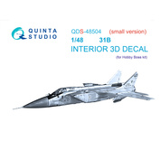 QDS-48504 Quinta Studio 1/48 3D Декаль интерьера кабины MiGG-31Б (Hobby Boss) (малая версия)