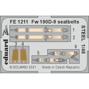 FE1211 Eduard 1/48 Photo Etching for Fw 190D-9 Steel Belts