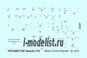 D72014 Eduard 1/72 Декаль для F6F тех.надписи