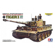 30611 Tamiya 1/25 Немецкий танк Tiger I (сборные гусеницы, рабочая подвеска, интерьер салона, 3 фигуры) 