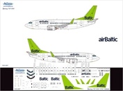 735-007 Ascensio 1/144 Декаль на самолет боенг 737-500 (ArBaltc) 