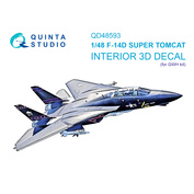 QD48593 Quinta Studio 1/48 3D Декаль интерьера кабины F-14D Super Tomcat (GWH)
