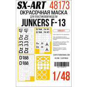 48173 SX-Art 1/48 Окрасочная маска Junkers F-13 (Miniart) + опознавательные знаки