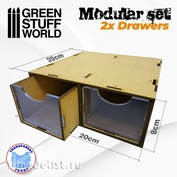 2169 Green Stuff World Модульный комплект, 2 выдвижных ящика / Modular Set 2x Drawers