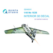 QD48241 Quinta Studio 1/48 3D Декаль интерьера кабины Me 163B (GasPatch models)